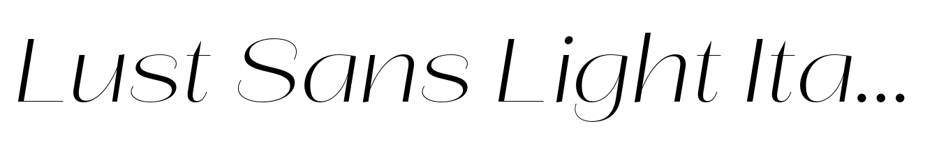 Lust Sans Light Italic